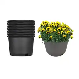 Walmart netuera Premium Black Plastic Nursery Plant Container Garden Planter Pots Black offer