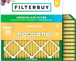 Walmart Filterbuy 14x14x1 MERV 11 Pleated HVAC AC Furnace Air Filters (12-Pack) offer