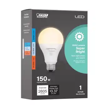 Walmart Feit A21 E26 (Medium) Smart-Enabled LED Bulb Tunable White 150 Watt Equivalence 1 pk offer