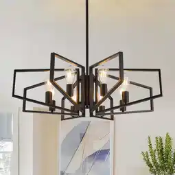 Walmart LovingAHome 8-Light Dinging Room Lighting Chandeliers for Dining Room Kitchen Island Bedroom,Black offer