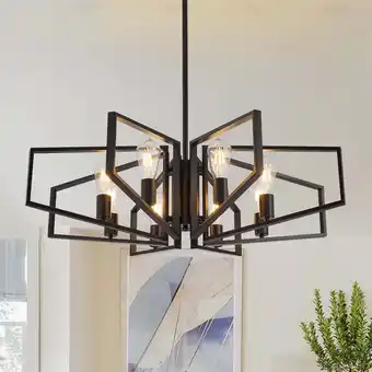 Walmart LovingAHome 8-Light Dinging Room Lighting Chandeliers for Dining Room Kitchen Island Bedroom,Black offer