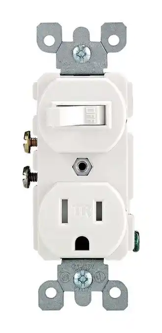 Walmart Leviton White Tamper Resistant Toggle Light Switch Outlet Receptacle 15A T5225-W offer