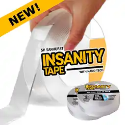 Walmart Insanity Nano Tape 2-Pk Thick Extra Wide Heavy Duty Double Sided Reusable Adhesive Gel 20ft New offer