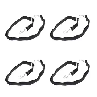 Walmart FRCOLOR 4 Pcs Elastic Strap Fastening Belt Ratchet Straps Flat Bungee Cord Black offer