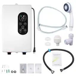 Walmart G PEH Electric Tankless Water Heater, Instant Hot Shower Kitchen Heater 110V 3400W offer