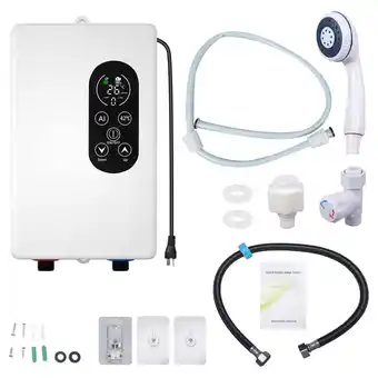 Walmart G PEH Electric Tankless Water Heater, Instant Hot Shower Kitchen Heater 110V 3400W offer