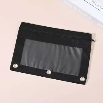 Walmart New Release SLMOTUAE Three-hole Pencil Case Cloth-layer Zipper Color Zipper Large Capacity 5pc offer