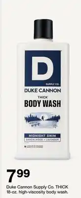 Target Duke Cannon Supply Co. THICK 18-oz. high-viscosity body wash offer