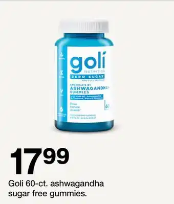 Target Goli 60-ct. ashwagandha sugar free gummies offer