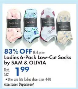 Boscov's Ladies 6-Pack Low-Cut Socks by SAM & OLIVIA offer