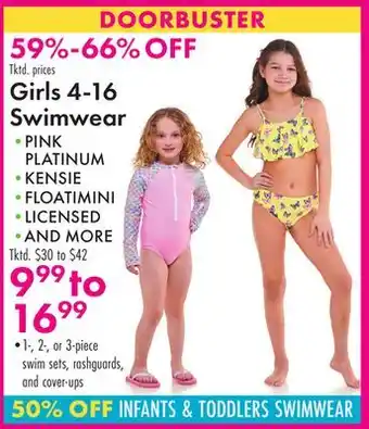 Boscov's Girls 4-16 Swimwear offer