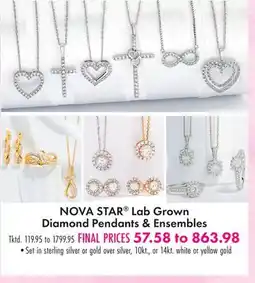Boscov's NOVA STAR Lab Grown Diamond Pendants & Ensembles offer