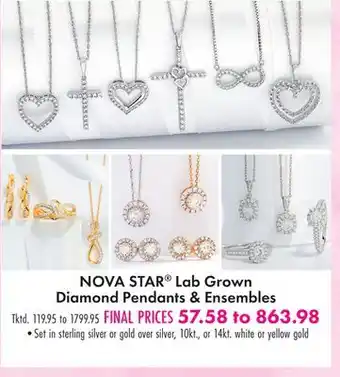 Boscov's NOVA STAR Lab Grown Diamond Pendants & Ensembles offer