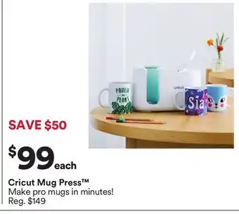 Michaels Cricut Mug press offer
