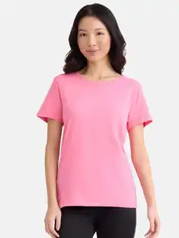 Walmart Time and Tru Women's Cotton Crewneck Tee with Short Sleeves, Size XS-XXXL offer