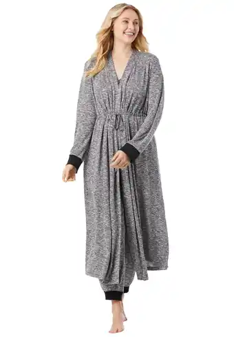 Walmart Dreams & Co. Women's Plus Size Marled Long Duster Robe offer