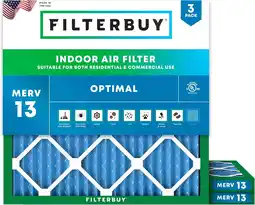 Walmart Filterbuy 18x18x1 | Pleated HVAC AC Furnace Air Filters | MERV 13 | Made in USA | (3-Pack) offer
