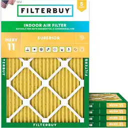 Walmart Filterbuy 20x25x1 MERV 11 Pleated HVAC AC Furnace Air Filters (5-Pack) offer