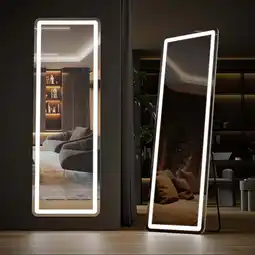 Walmart CONCETTA 60x16 LED Full Length Mirror with Aluminum Frame and Polished Glass for Bedroom offer