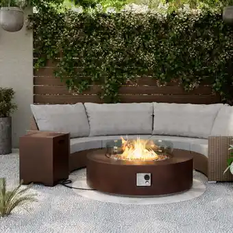 Walmart COSIEST 2-Piece Outdoor Propane Firepit Table Set with Tank Table, Wind Guard offer