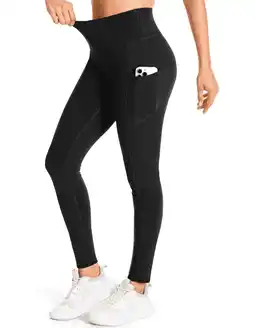 Walmart GymCope Women's High Waist Ankle Yoga Leggings Workout Pants with Two Side Pockets, Black M offer