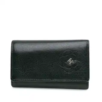 Walmart Pre-Owned Authenticated Chanel Key Holder Lambskin Leather Black Women offer