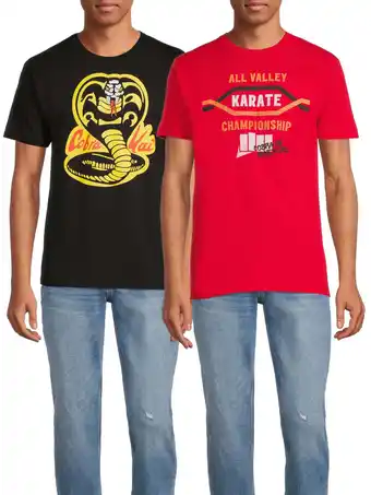 Walmart Cobra Kai Classic Logo Men's & Big Men's Graphic Tees, 2-Pack Bundle offer