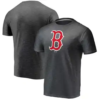 Walmart Men's Fanatics Charcoal Boston Red Sox Official Logo Space Dye T-Shirt offer