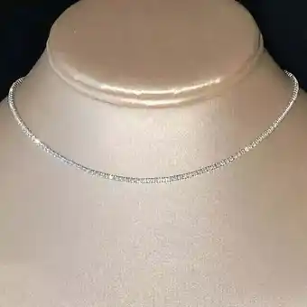 Walmart 3MM 10Ct Lab Created Diamond Round Cut Tennis Necklace 14K White Gold Plated 18 Inch offer