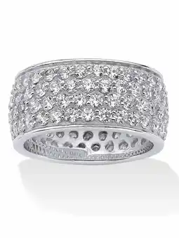 Walmart PalmBeach Jewelry 3.30 TCW Round Cubic Zirconia Platinum-plated Sterling Silver Eternity Band offer