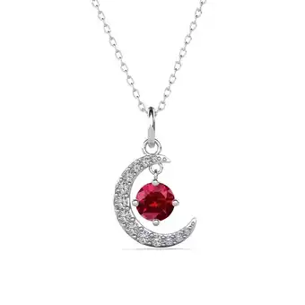 Walmart Cate & Chloe Luna January Birthstone 18k White Gold Plated Women's Necklace with Swarovski Crystal offer