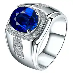 Walmart BENBOR Luxury Men Cubic Zirconia Rhinestones Inlaid Finger Ring Jewelry Gift offer