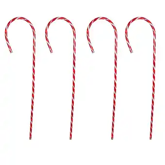 Walmart Set of 4 Red and White Stripped Candy Cane Stakes Christmas Outdoor Decor 60 offer