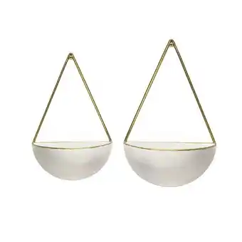 Walmart S-2 Creamy Round Metal Wall Planters offer