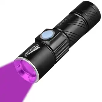 Walmart Mini UV Flashlight 365nm 3 Modes IPX4 Waterproof LED Lamp for Money Detector Outdoor Camping Tools offer