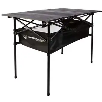 Walmart Wakeman Outdoors Camping Table with Storage Shelf and Carrying Bag, Black offer