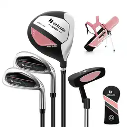 Walmart Costway Ultimate Kids Golf Practice Set Junior Complete Golf Club Set, Pink offer