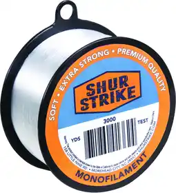 Walmart Shur Strike 3000-30 Bulk Monofilament Fishing Line 1/8Lb Spool 30 lb 185 Yards offer