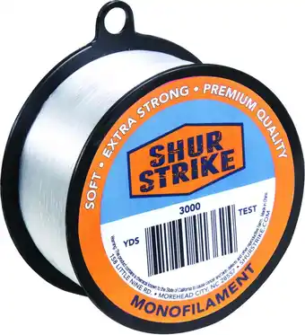 Walmart Shur Strike 3000-30 Bulk Monofilament Fishing Line 1/8Lb Spool 30 lb 185 Yards offer