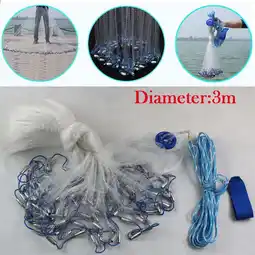 Walmart New 10FT Fishing Cast Net Bait Easy Throw Hand Cast Strong Nylon Trap Line Mesh] offer