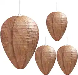 Walmart 4 Pack Wasp Nest Decoy Hanging Wasp for Hornets Yellow Jackets Outdoor Waterproof Material offer