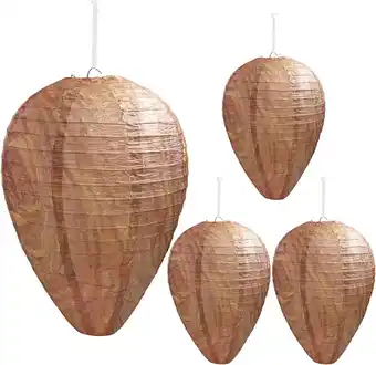 Walmart 4 Pack Wasp Nest Decoy Hanging Wasp for Hornets Yellow Jackets Outdoor Waterproof Material offer