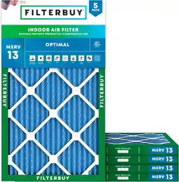 Walmart Filterbuy 16x24x1 MERV 13 Pleated HVAC AC Furnace Air Filters (5-Pack) offer