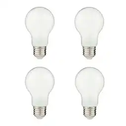 Walmart (4-Pk) EcoSmart A19 Frosted Glass Energy Star Dimmable E26 Base LED Light Bulb offer