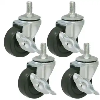 Walmart 3ox 4 Pack 3 inch Rubber Casters with Threaded Stem for Wire Shelving Rack offer