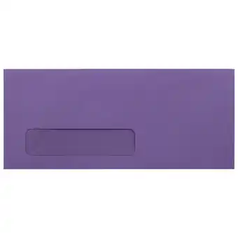 Walmart JAM Paper No. 10 Window Envelopes, 4 1/8 x 9 1/2, Violet Purple, 250/Pack offer