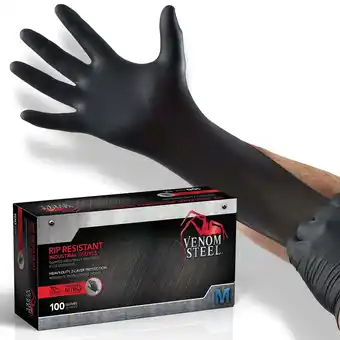 Walmart Venom Steel Premium Industrial Black Nitrile Gloves, Medium, 100 Count offer
