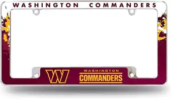 Walmart Washington Commanders Metal License Plate Frame Chrome Tag Cover, All Over Design, 12x6 Inch offer