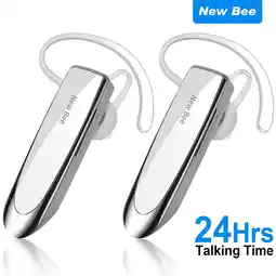Walmart New Bee Wireless Bluetooth Headsets Earpiece for Trucker Driver/Businessman/Office 2 Pcs offer