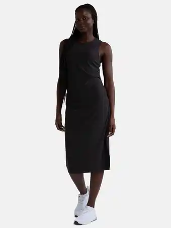Walmart Athletic Works Women's and Women's Plus ButterCore Ruched Midi Dress, Sizes XS-4X offer